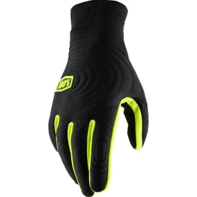 100% Brisker Xtreme Gloves - Black/Fluo Yellow