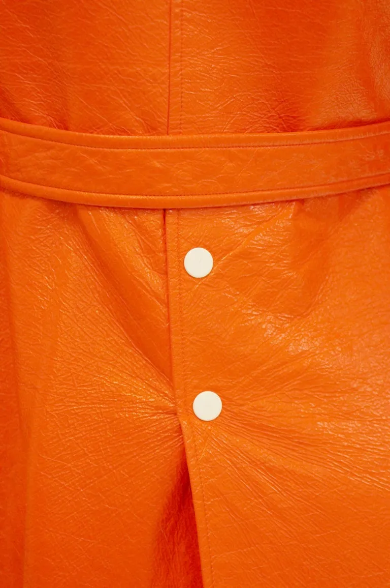 1972 André Courrèges Safety Orange Vinyl Mod Coat