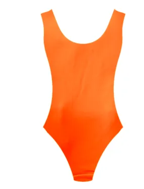 1980s Neon Leotard - Orange