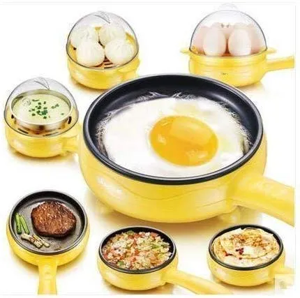 2150 Multi functional Electric 2 in 1 Egg Frying Pan with Egg Boiler Machine Measuring Cup with Handle