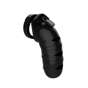 5.5 Inch Shots Black Male Chastity Cage with Padlock