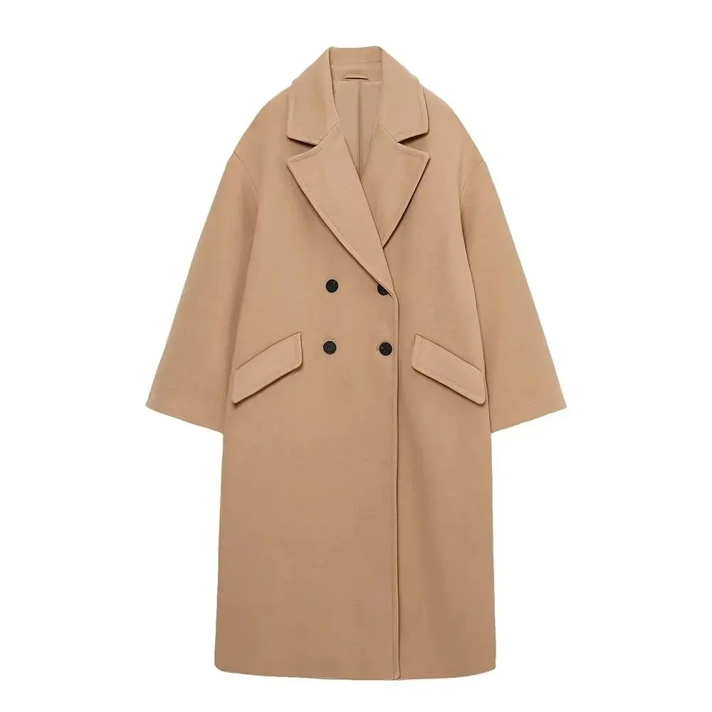 A&A Autumn Winter Long Wool Blend Coat