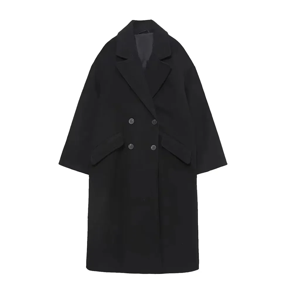 A&A Autumn Winter Long Wool Blend Coat