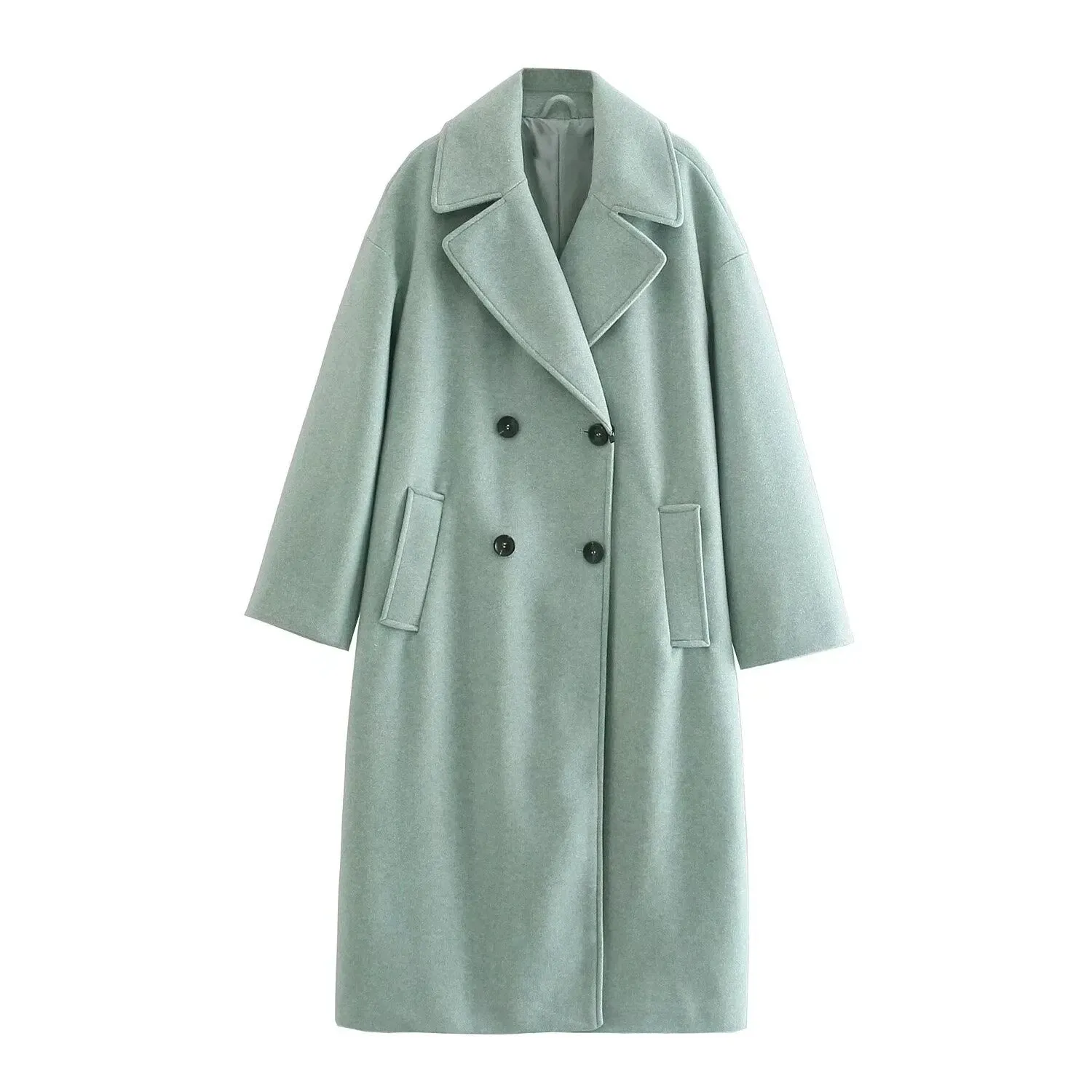 A&A Autumn Winter Long Wool Blend Coat