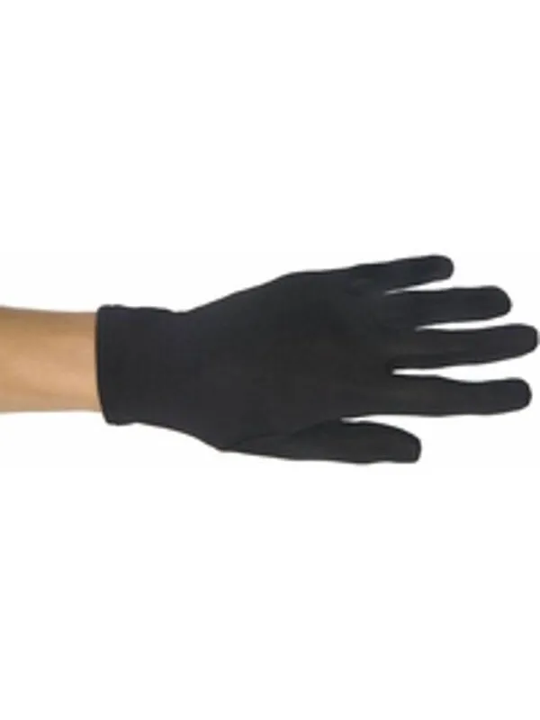 Adult Black Polyester Costume Gloves