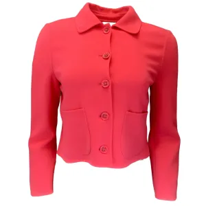 Agnona Raspberry Cropped Button-front Wool Jacket