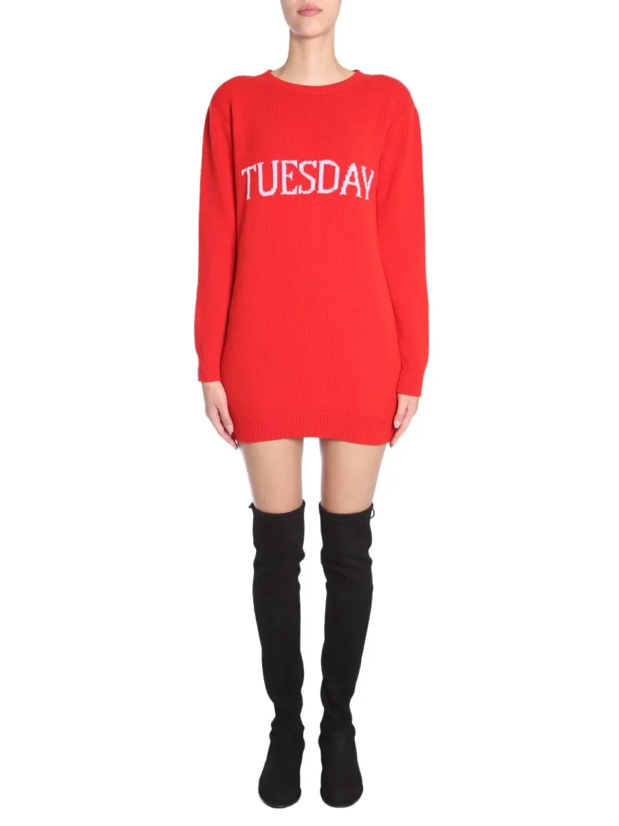 Alberta Ferretti Tuesday Mini Sweater Dress