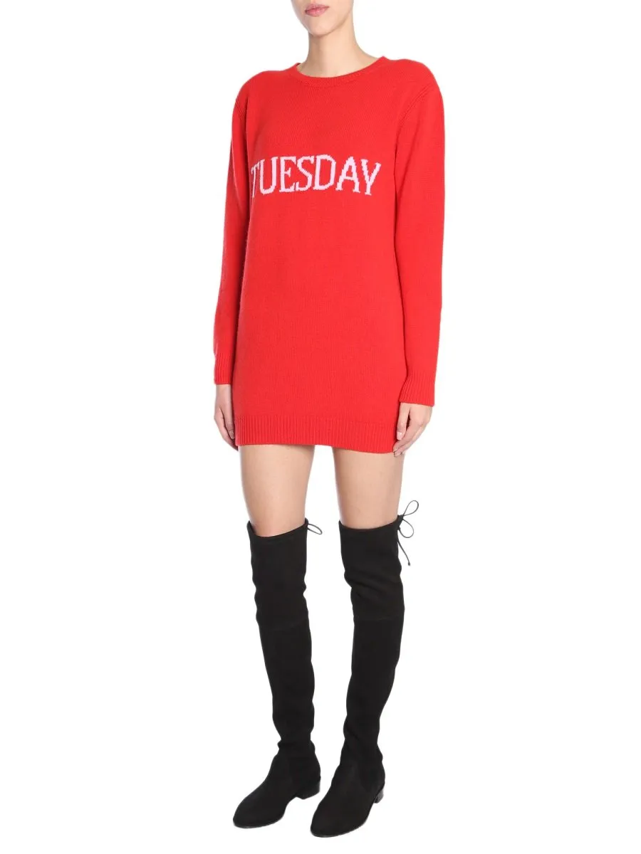 Alberta Ferretti Tuesday Mini Sweater Dress