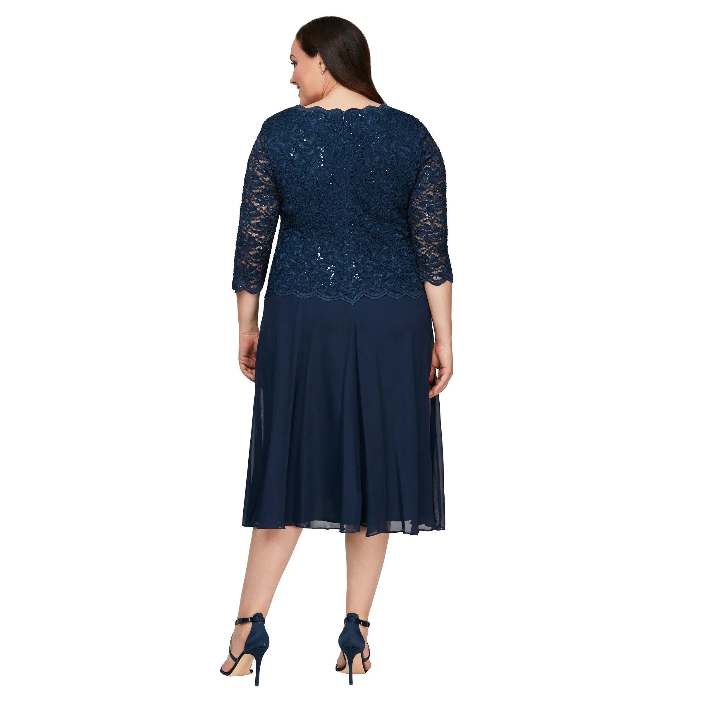 Alex Evenings AE4121796 Short Plus Size Chiffon Dress