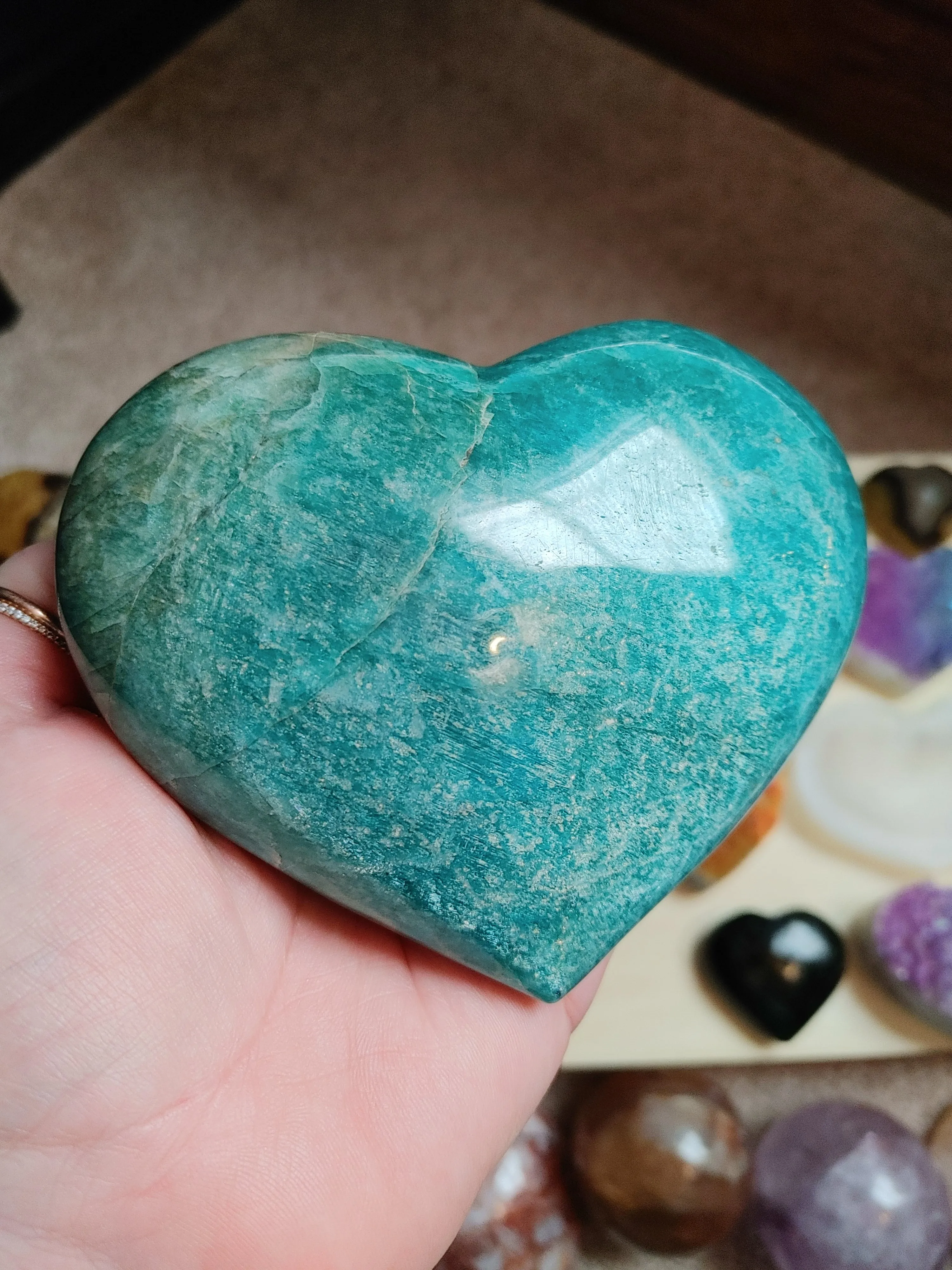 Amazonite Large Heart