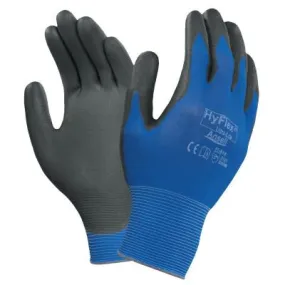 Ansell Hyflex Gloves, 10, Black/Blue, 11-618-10