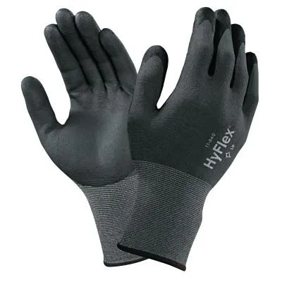 Ansell HyFlex Multi-Purpose Gloves, 10, Black, 113040