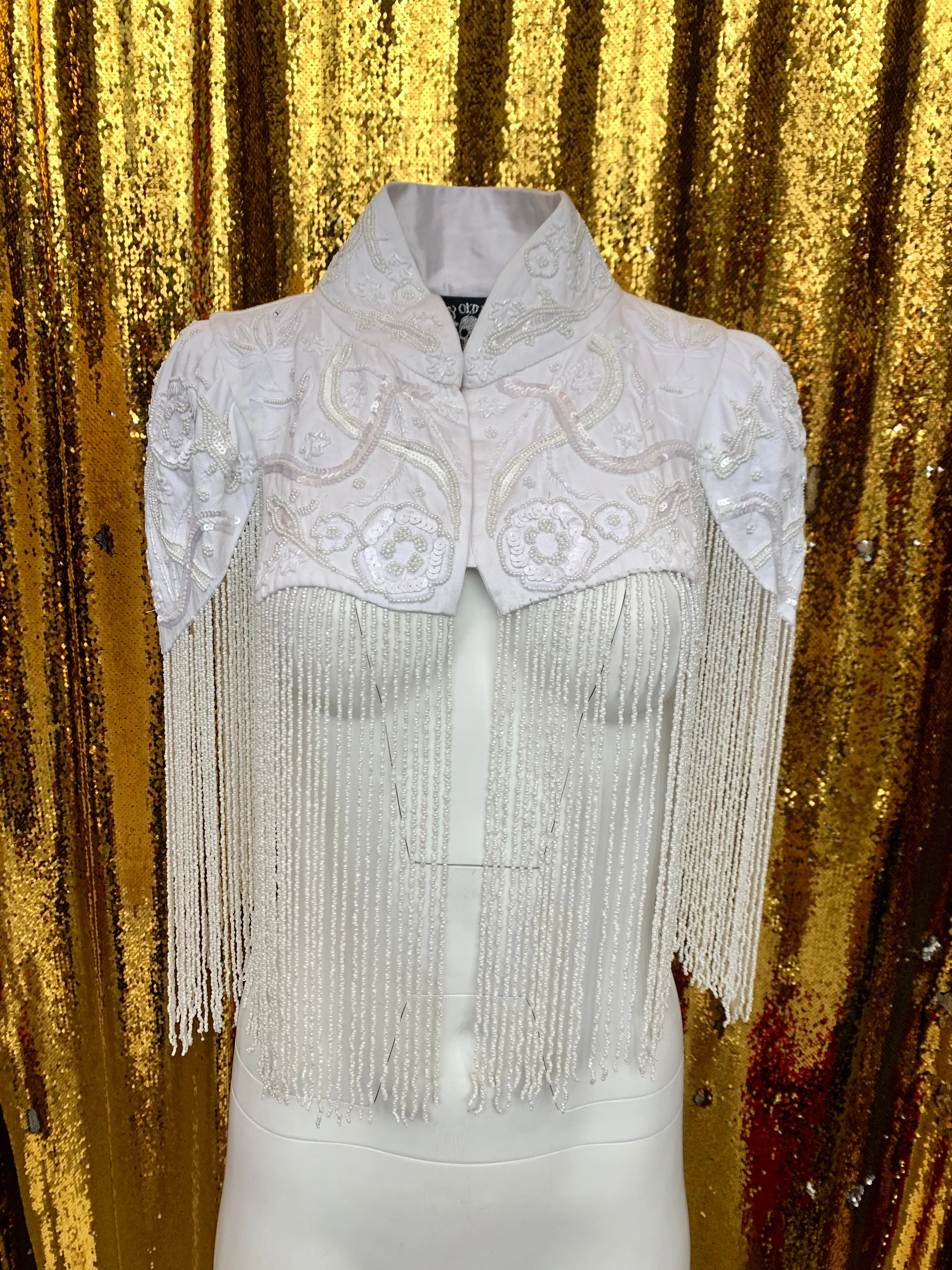 Any Old Iron White Vintage Shrug