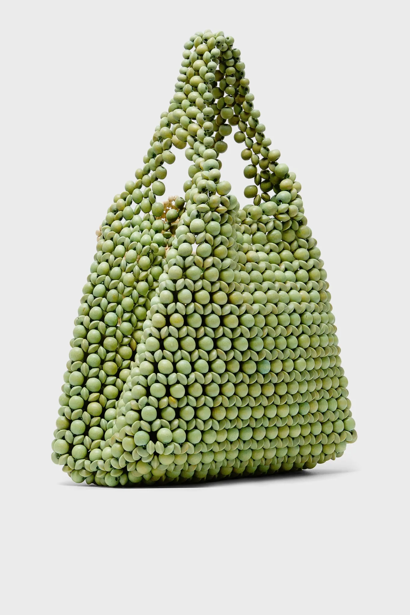 Apple Green and Cream Flower Trapezoid Flora Bag