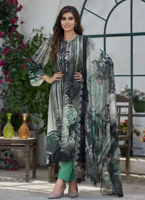 AQSA Party Wear Woolen Pashmina Black Winter Suit Dress Material