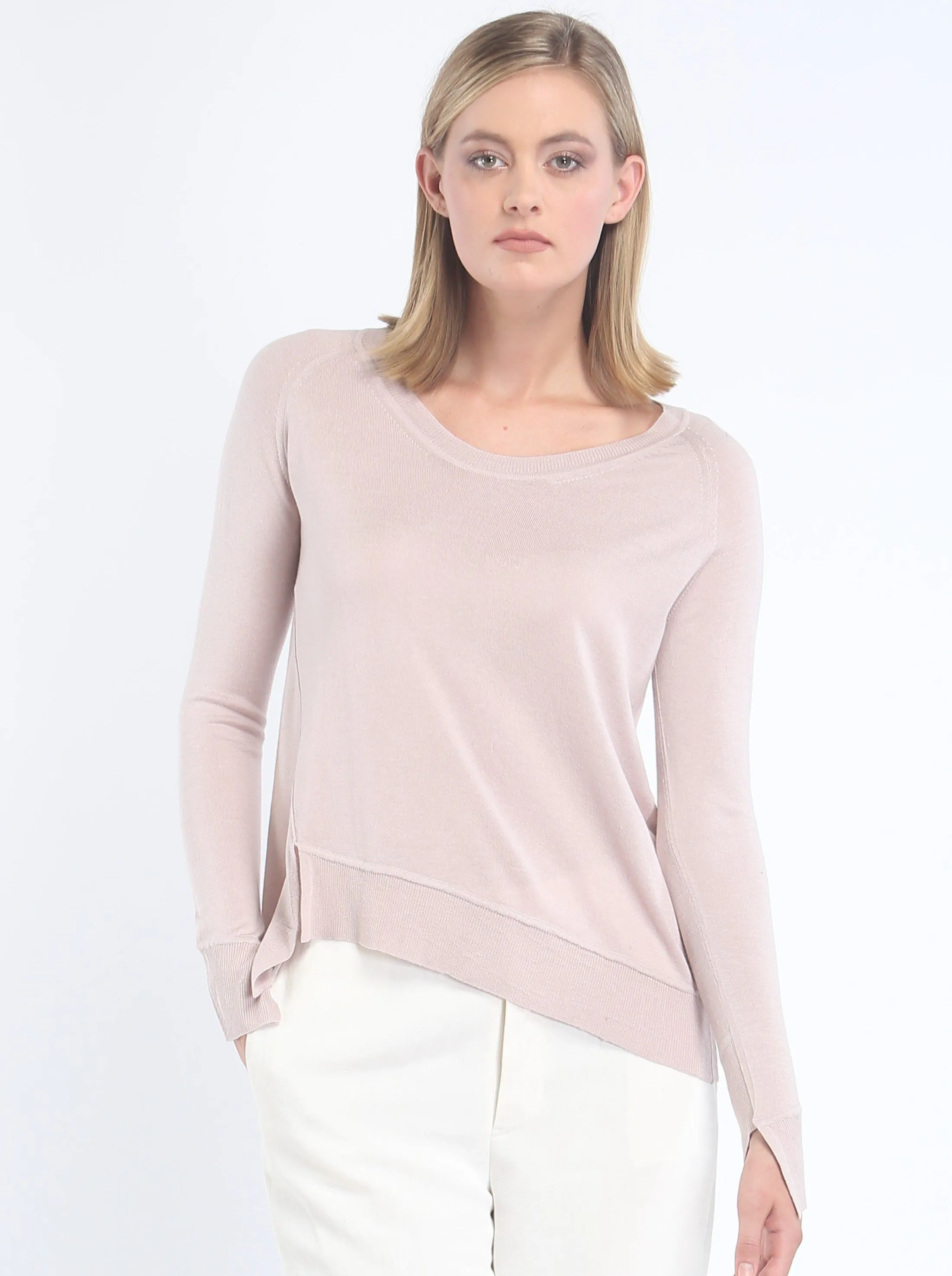 Asymmetrical Hem Crewneck