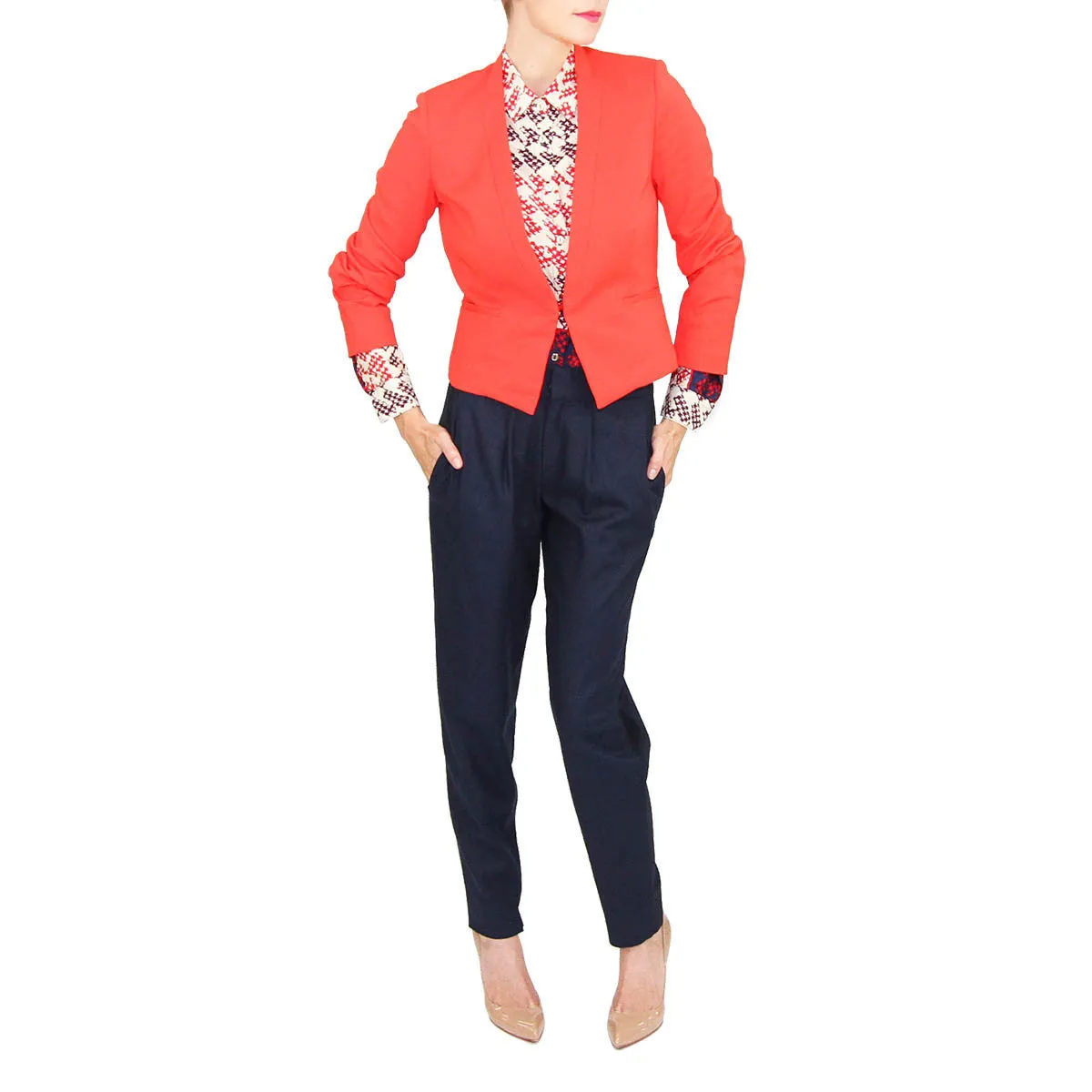 Azul Jacket - Mandarin Red Cropped Jacket