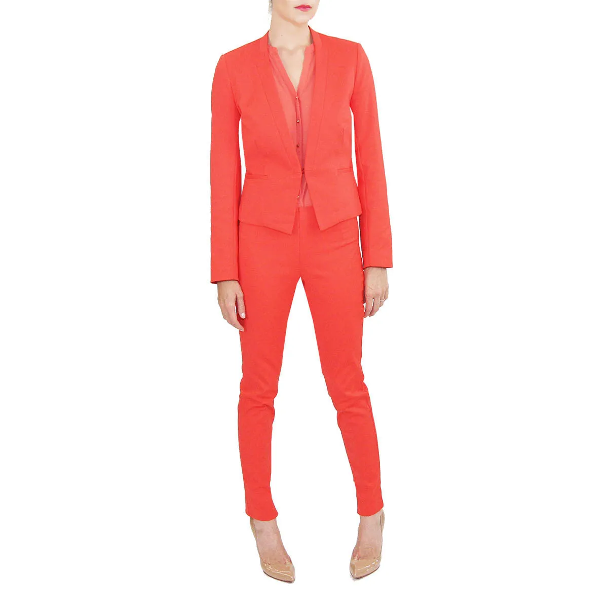 Azul Jacket - Mandarin Red Cropped Jacket