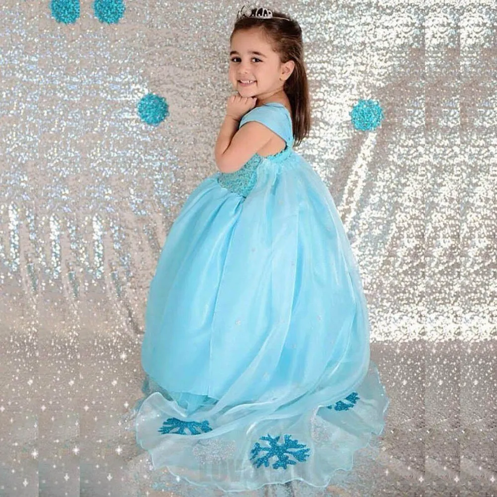 Baby Girls Anna Elsa Dress for Winter Cosplay and Children Kids Girls Dress Acting Character  in Christmas Party Dresses