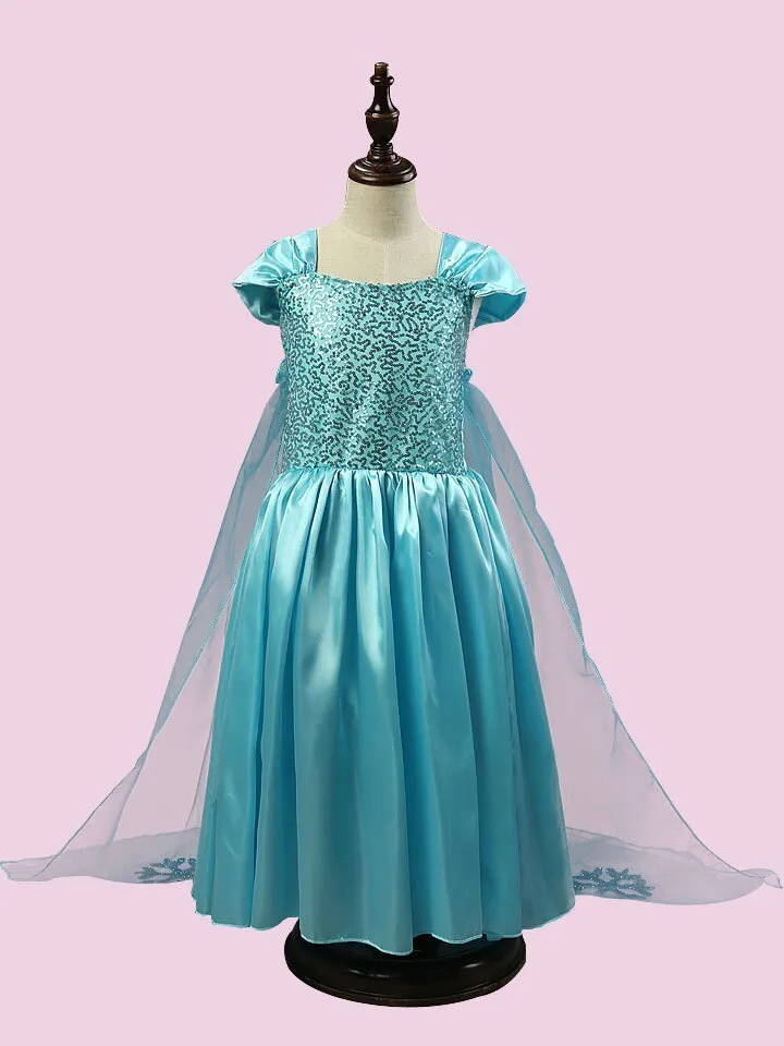 Baby Girls Anna Elsa Dress for Winter Cosplay and Children Kids Girls Dress Acting Character  in Christmas Party Dresses