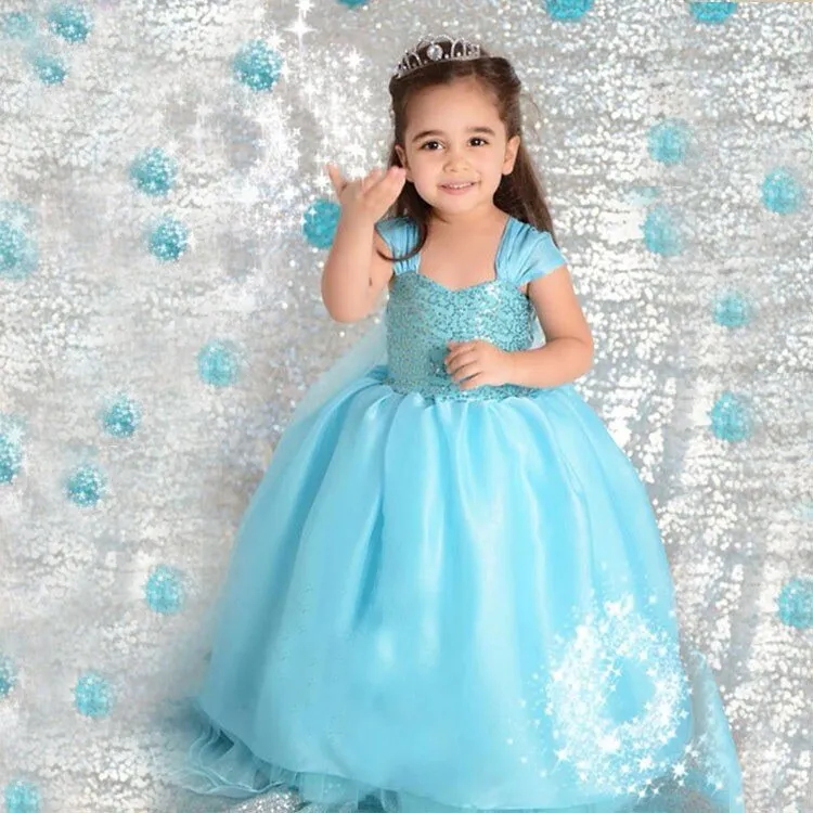 Baby Girls Anna Elsa Dress for Winter Cosplay and Children Kids Girls Dress Acting Character  in Christmas Party Dresses