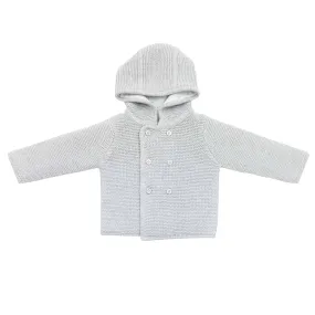 Baby Mori Grey Knitted Coat with Hood