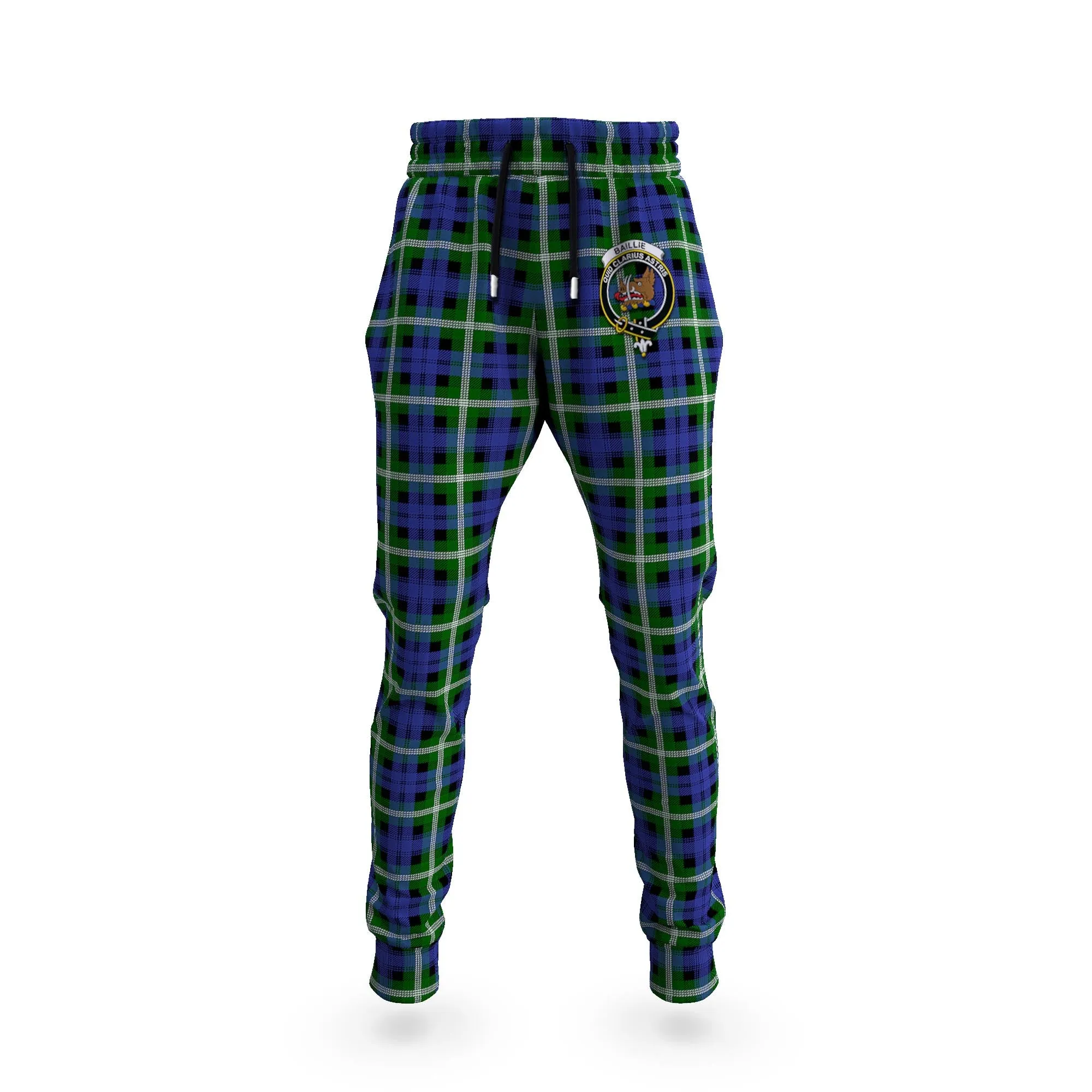 Baillie (Bailey) Tartan Joggers Pants with Family Crest