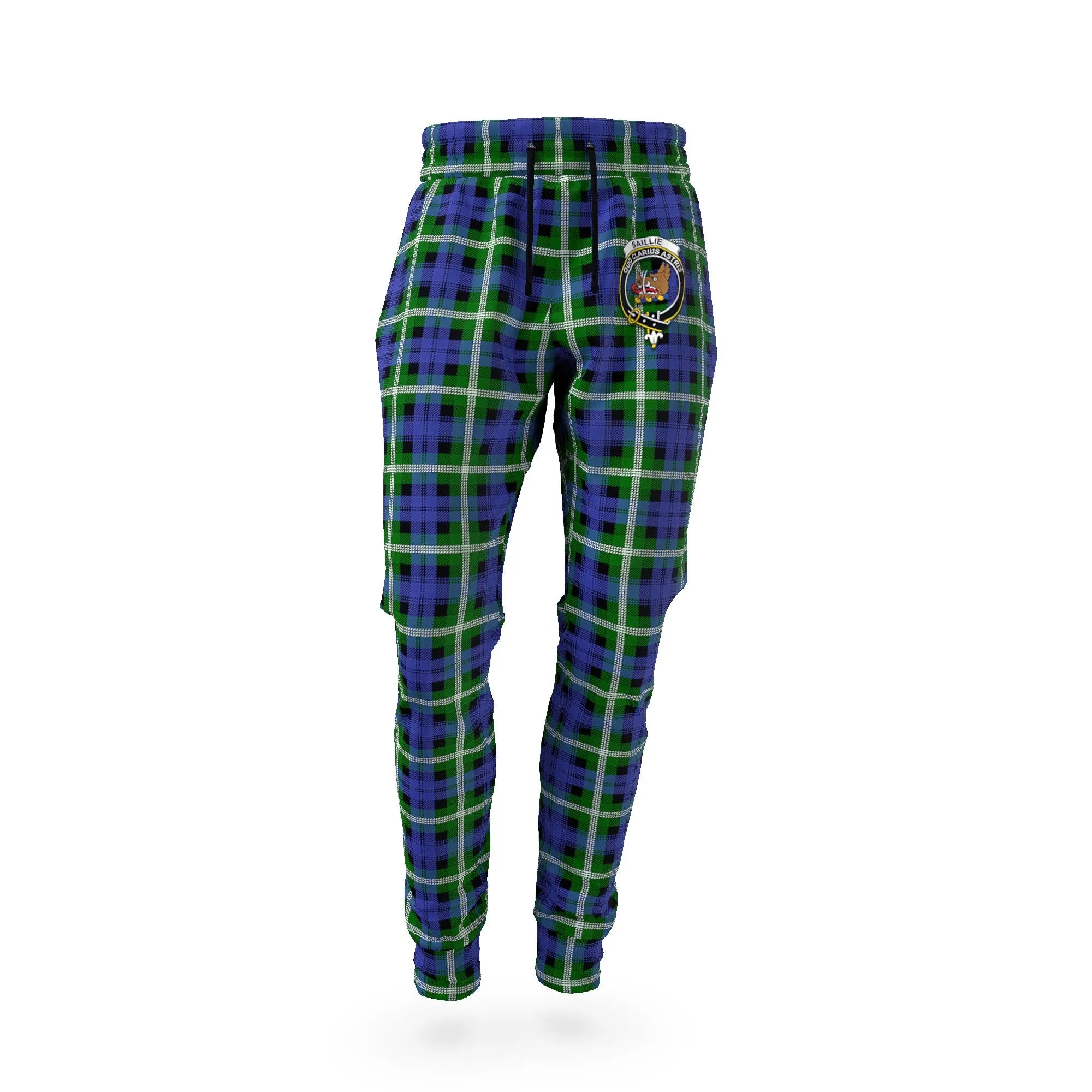 Baillie (Bailey) Tartan Joggers Pants with Family Crest