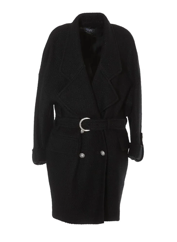 Balmain Double Breasted Belted Coat