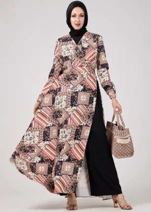 Balqis Vienna Mosaic Printed Wrap Maxi Dress