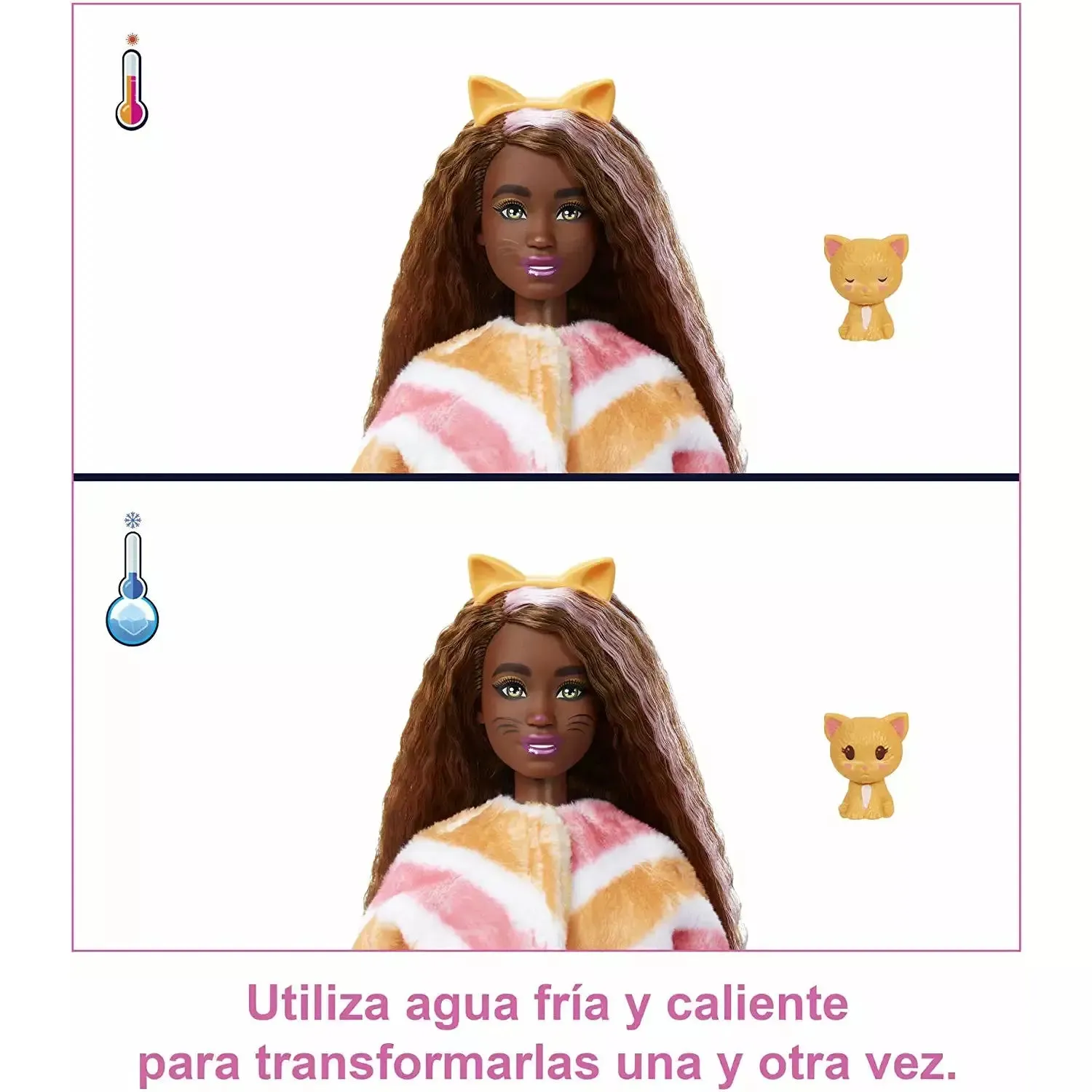 Barbie Cutie Reveal Doll With Kitty Plush Costume & 10 Surprises Including Mini Pet & Color Change