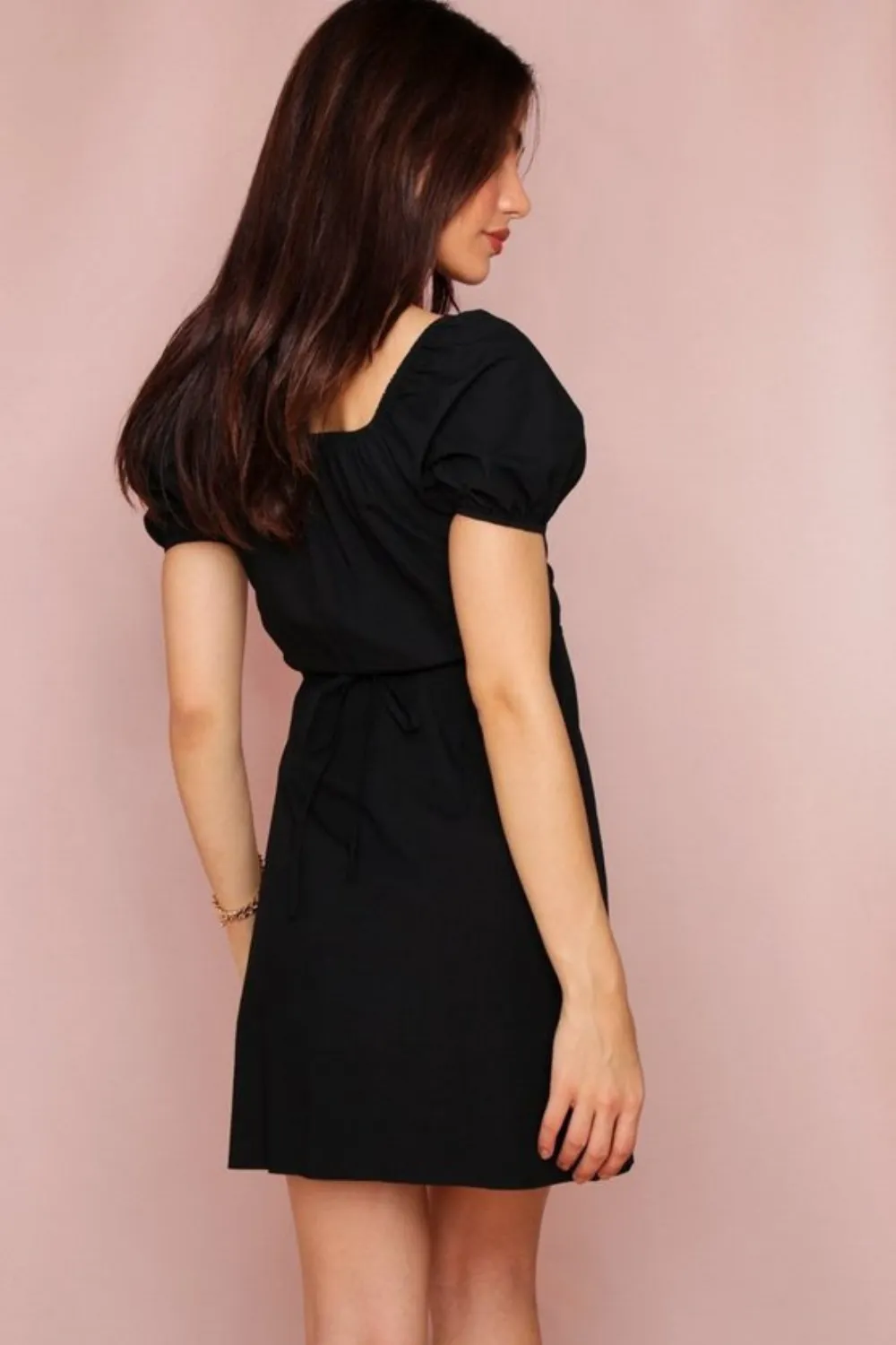 Black Bardot Wrap Dress