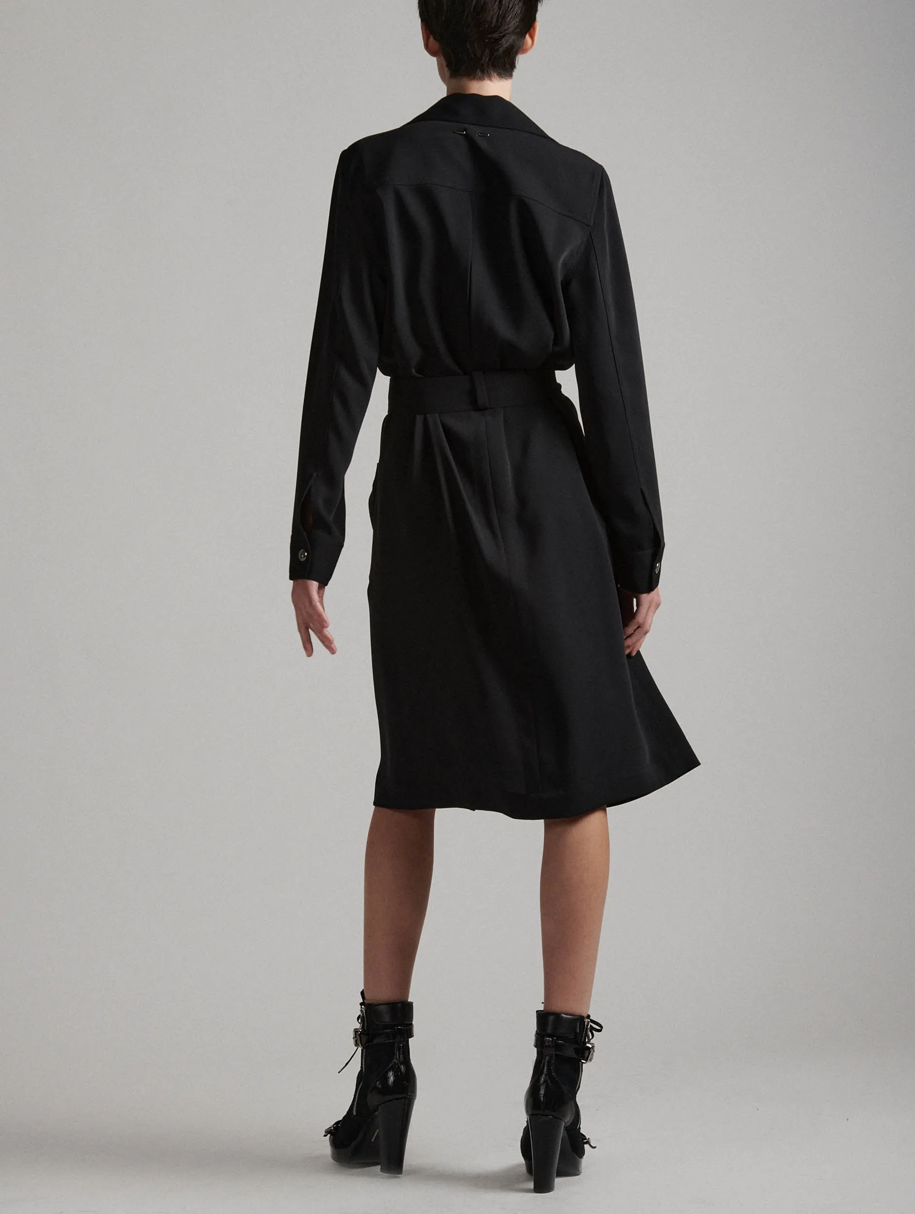 Black fluid crepe dress