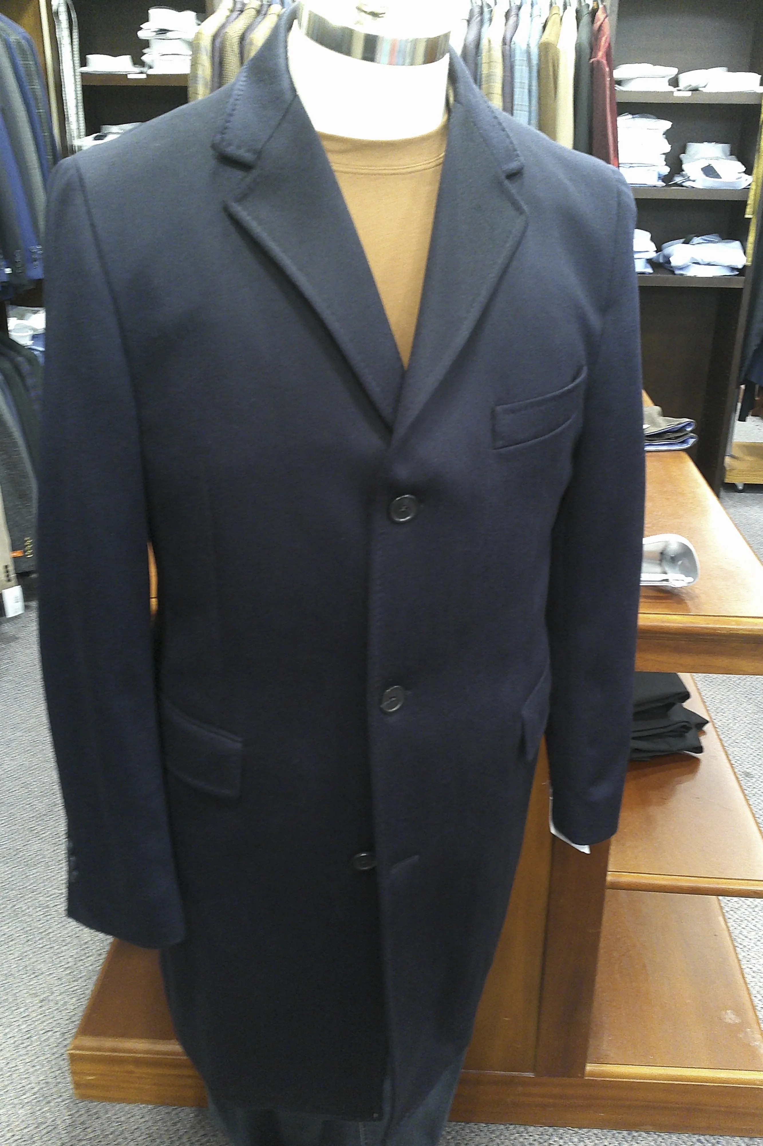 Black Label Navy Pure Cashmere Topcoat