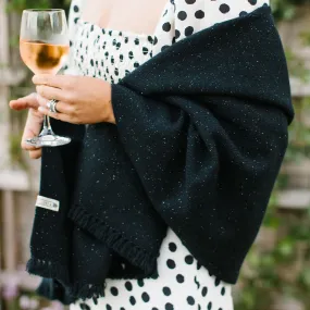 Black Sparkle Handwoven Cashmere Wrap