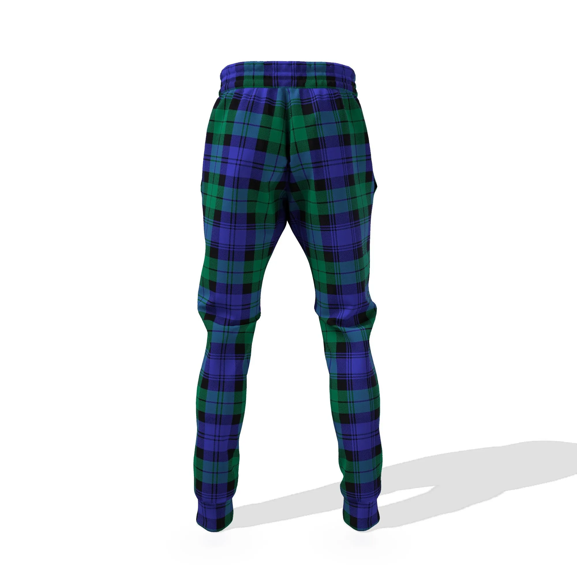 Black Watch Modern Tartan Joggers Pants with Family Crest