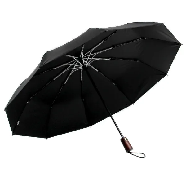 Black Wooden Handle Travel Umbrella