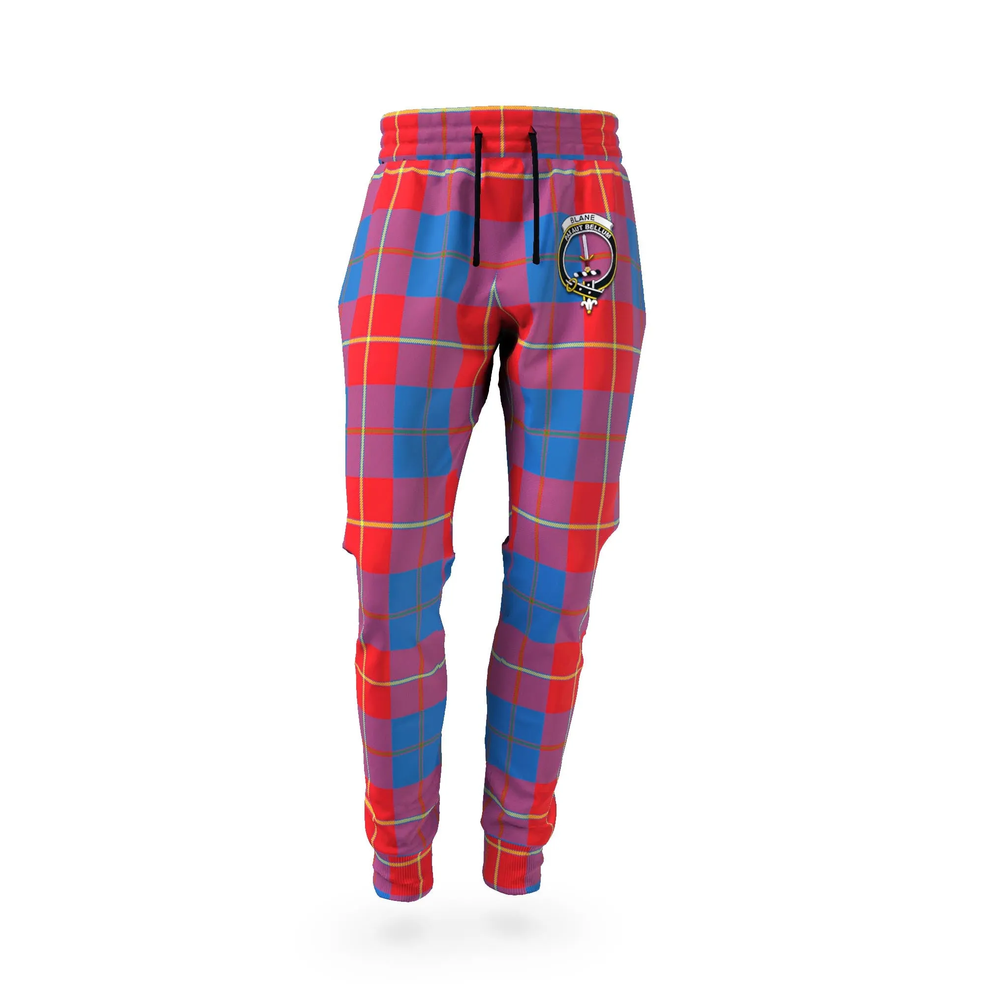 Blane Tartan Joggers Pants with Family Crest