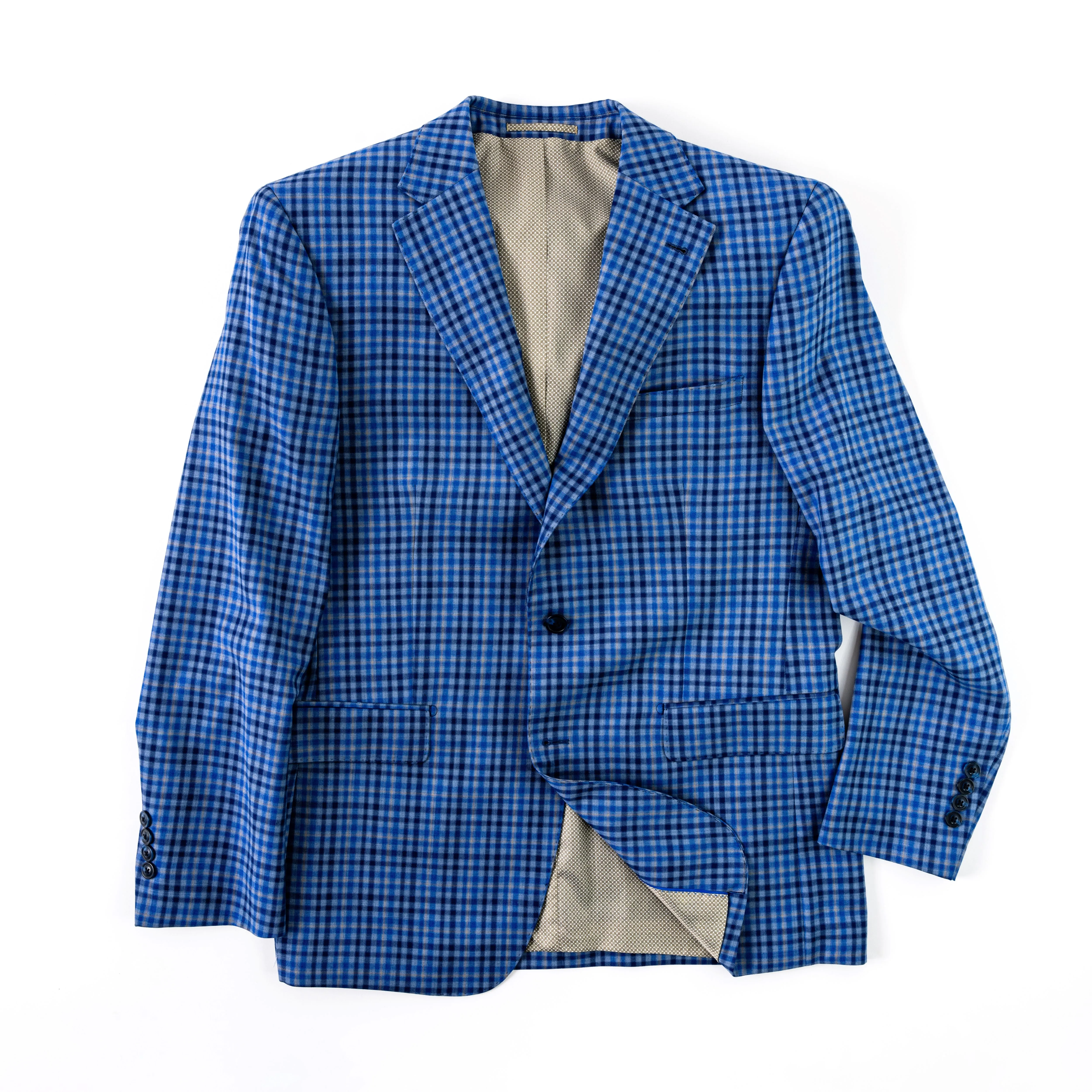 Blue Check Wool Sport Coat