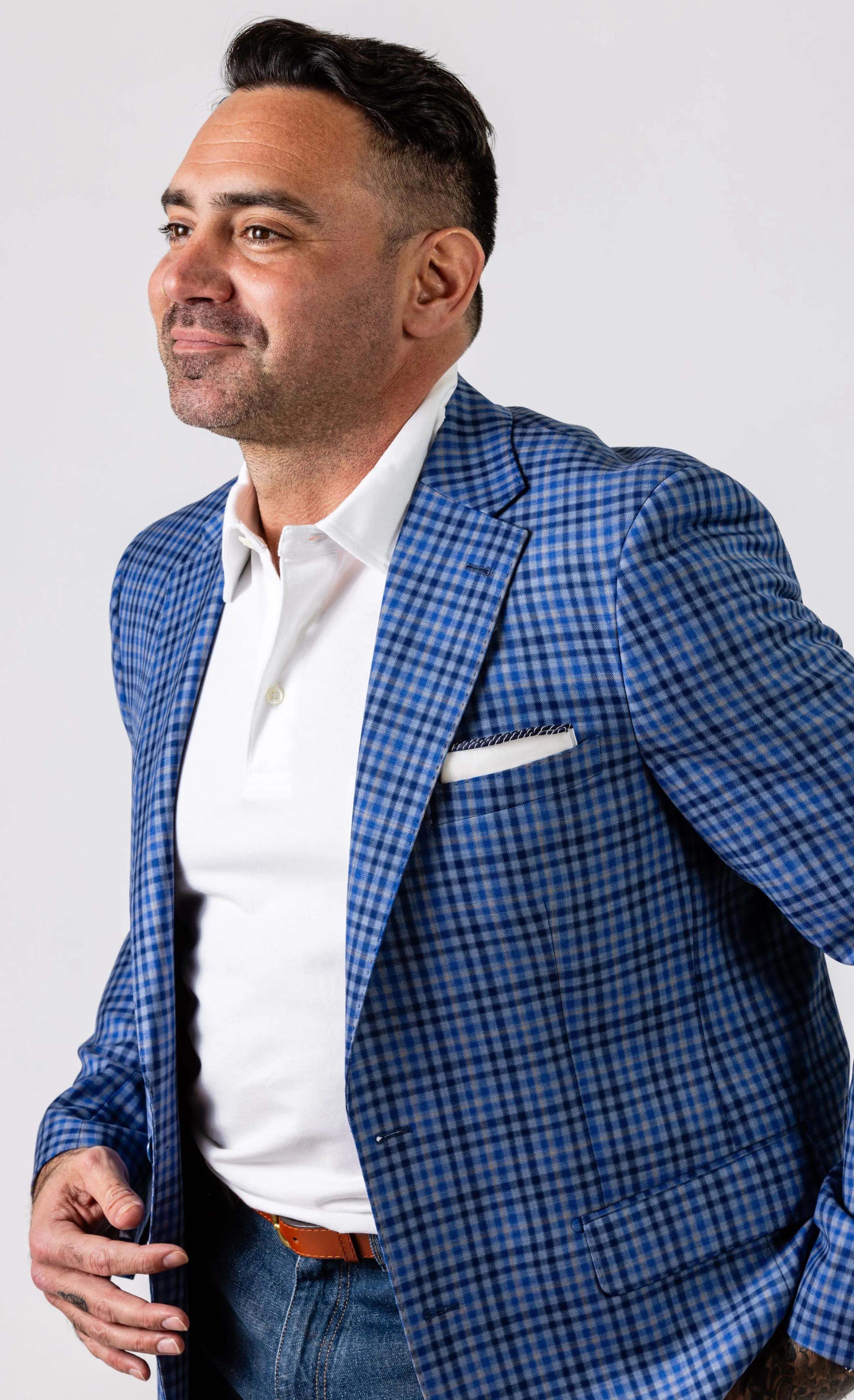 Blue Check Wool Sport Coat