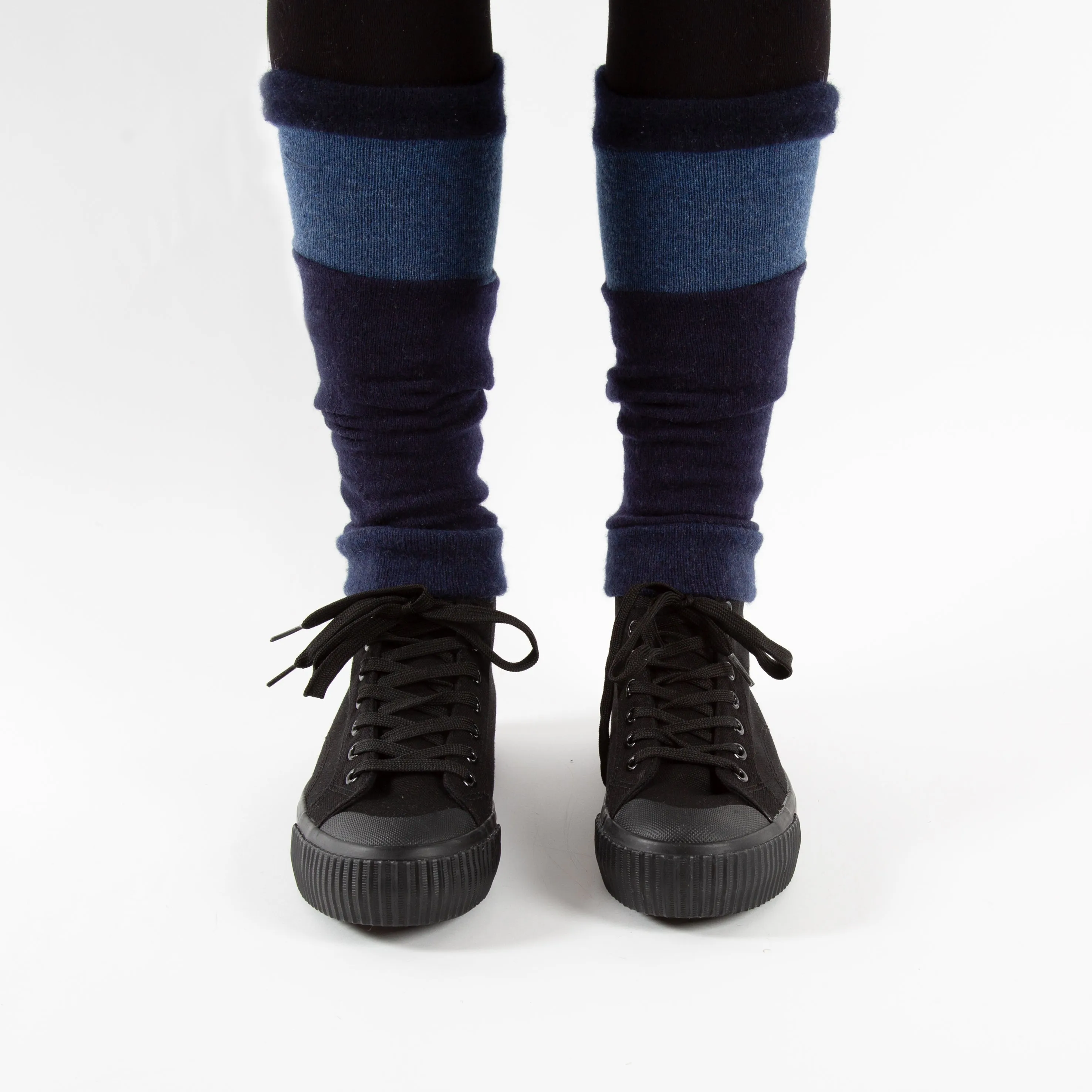 Blue Mix Cashmere Ankle Warmers