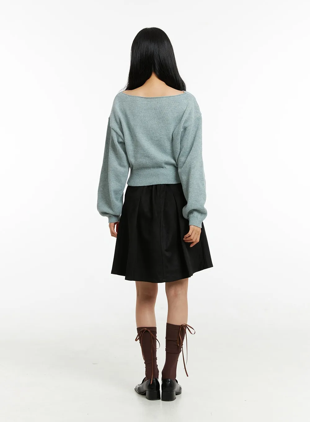 Boat Neck Knit Sweater ON320