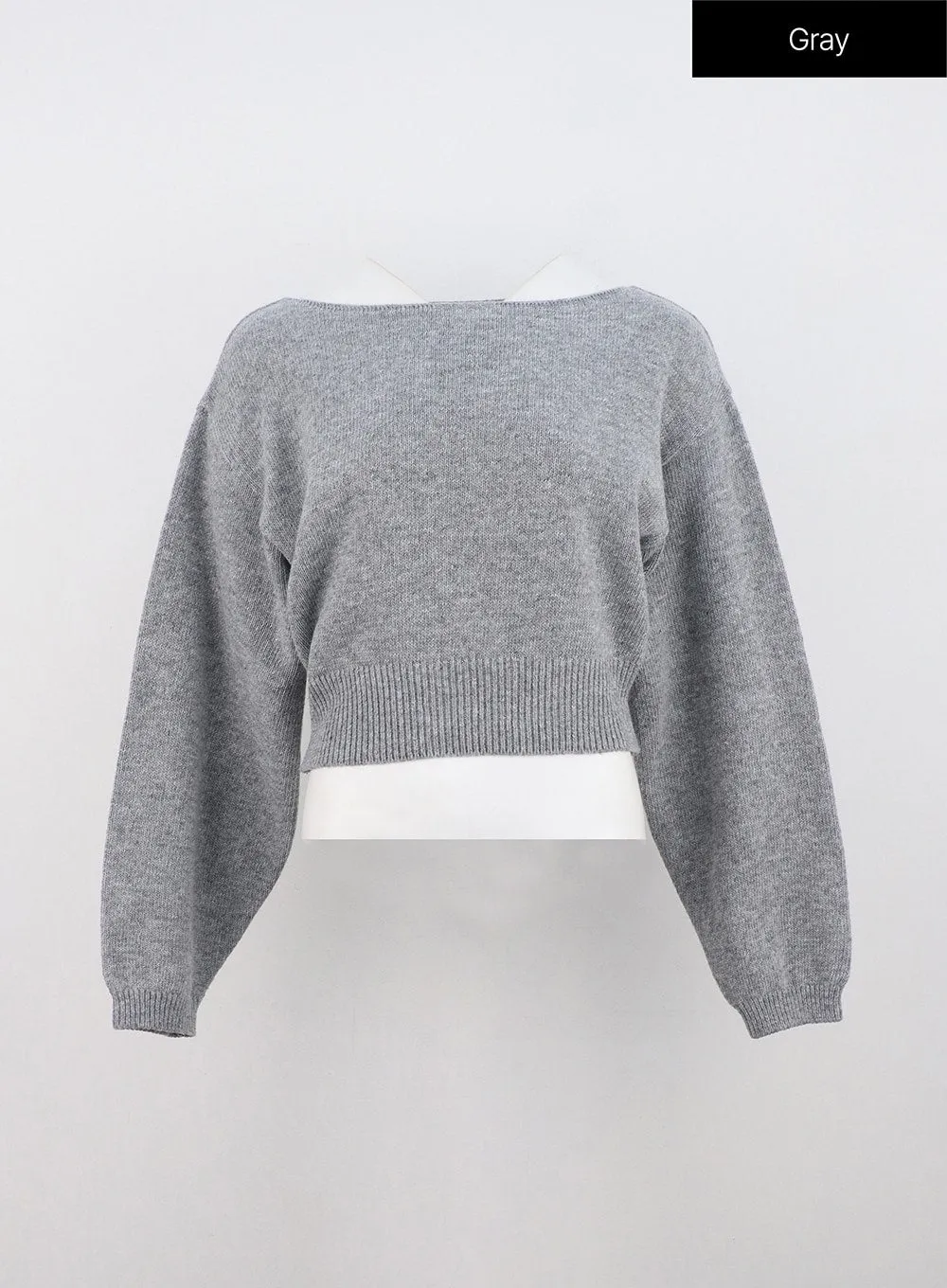 Boat Neck Knit Sweater ON320