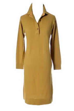 Bonnie Cashin Mustard Yellow Cashmere Vintage Dress