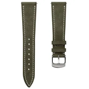 Bourton Hand-Stitched Genuine Italian Leather Watch Strap - Ash Green