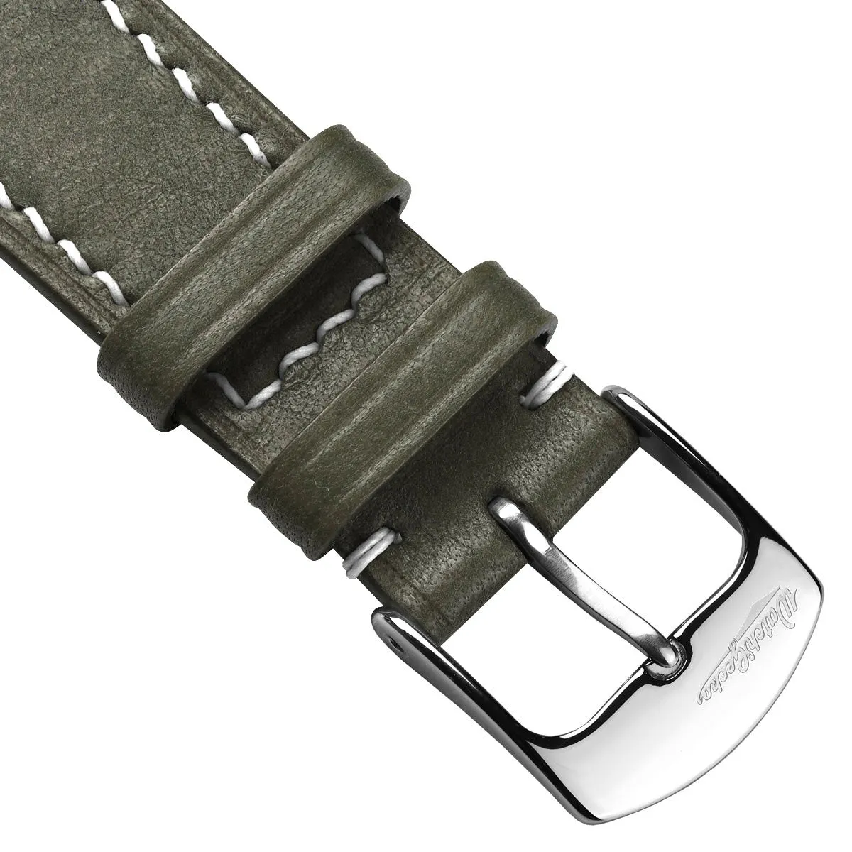 Bourton Hand-Stitched Genuine Italian Leather Watch Strap - Ash Green