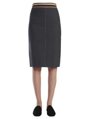 Brunello Cucinelli Elastic Waistband Pencil Skirt