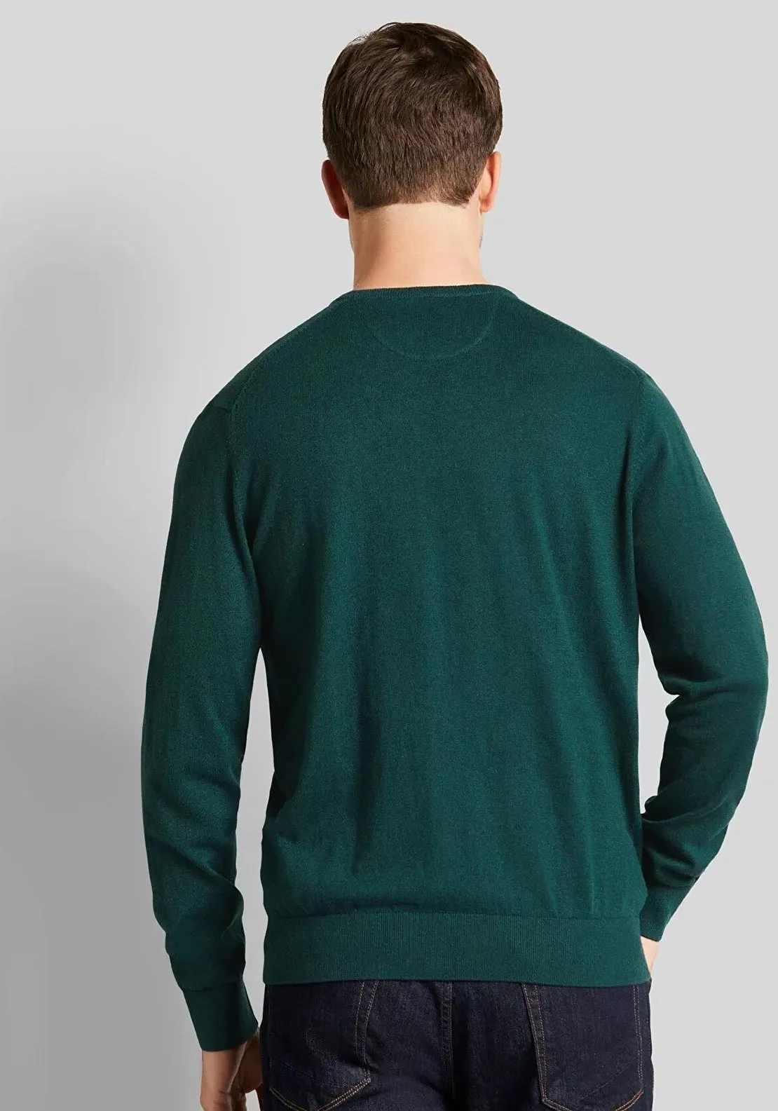 Bugatti V Neck Sweater, Bottle Green