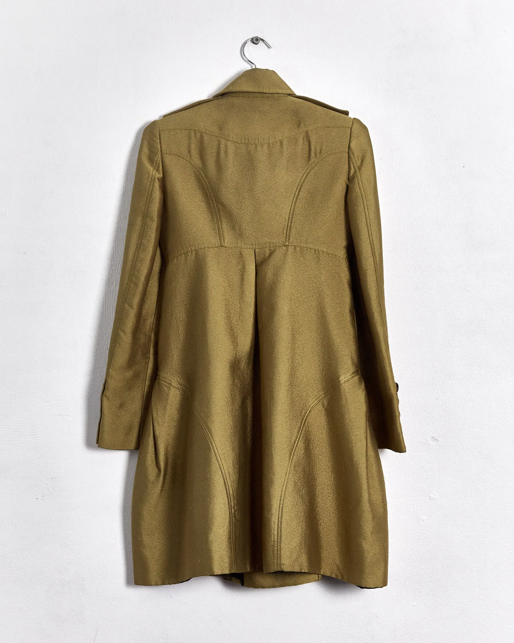 Burberry Prorsum fall '08 metallic trench coat/dress, khaki, 6-8