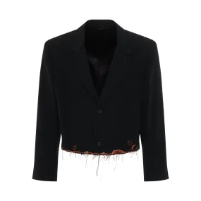 Burning Embroidery Tailored Jacket in Black